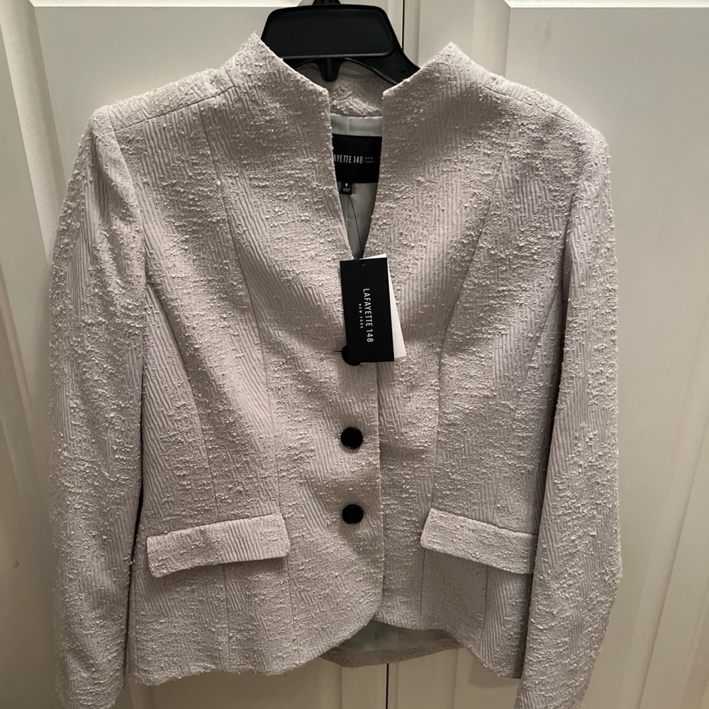 Lafayette 148 New York Textured Jacket Blazer Buttons Size 8 NWT